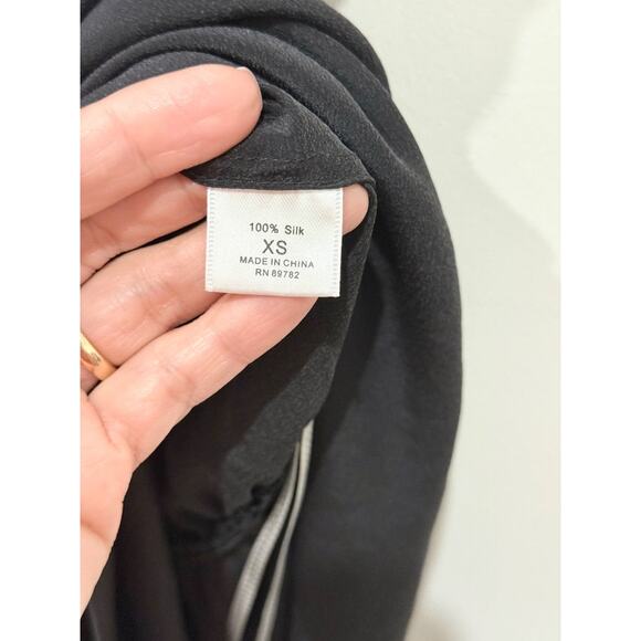 Josie x Natori Asymmetrical Ruched Cowl Neck Midi Dress Black Women's Size XS/ S - Picture 4 of 4